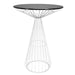 Chivari White 32" Wire Cocktail Table with Durable Black Top for Event and Rental Use TWR32WHT-BLK-KT