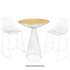 Chivari White Wire Cocktail Table with 32" Round Gold Top and Strong White Steel Base TWR32WHT-GLD-KT