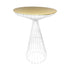 White Wire Cocktail Table with 32" Round Gold Top and Strong White Iron Base