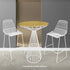 Chivari White Wire Cocktail Table with 32" Round Gold Top and Strong White Steel Base TWR32WHT-GLD-KT