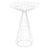 Chivari White Wire Cocktail Table with 32" Natural Oak Top and Sturdy White Steel Base TWR32WHT-WD-KT