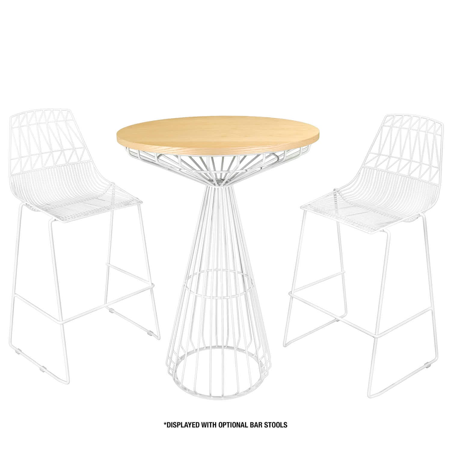Chivari White Wire Cocktail Table with 32