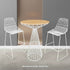 Chivari White Wire Cocktail Table with 32" Natural Oak Top and Sturdy White Steel Base TWR32WHT-WD-KT