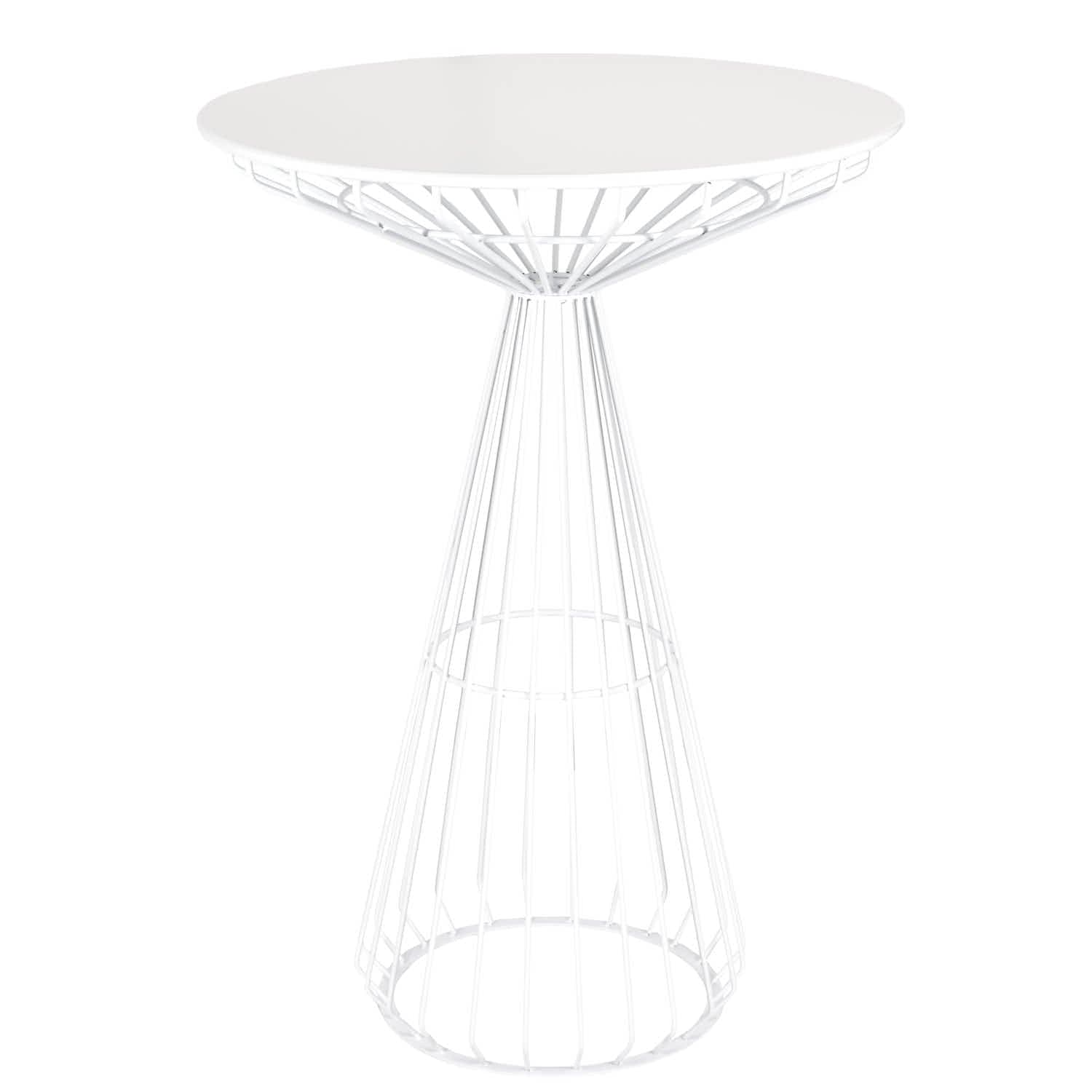 White Wire Cocktail Table with 32