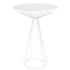 White Wire Cocktail Table with 32" Round White Top and Matching White Steel Base