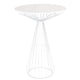 White Wire Cocktail Table with 32" Round White Top and Matching White Steel Base