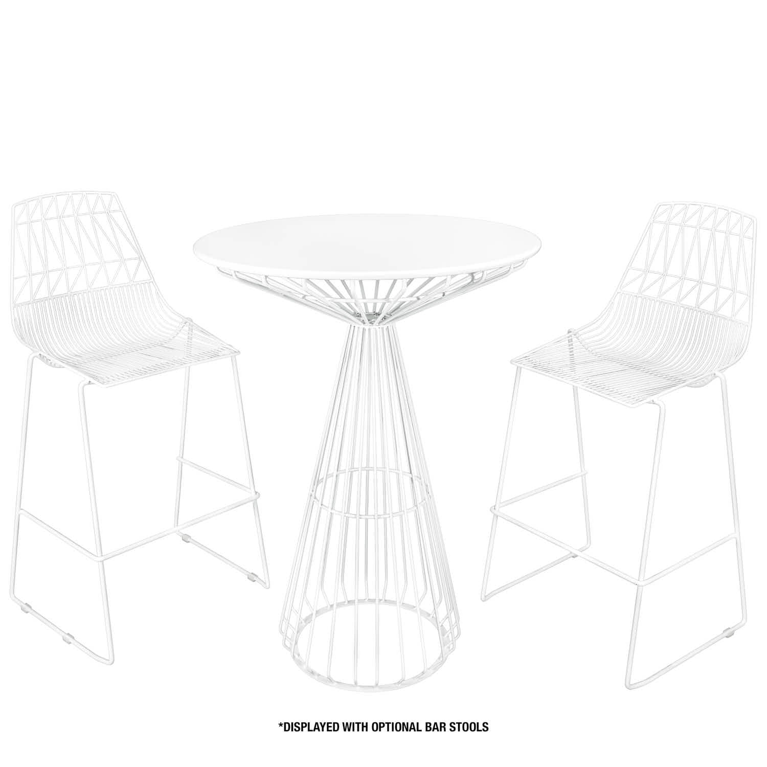 White Wire Cocktail Table with 32