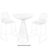 White Wire Cocktail Table with 32" Round White Top and Matching White Steel Base