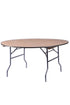 Chivari 60" (5 Foot) Round Heavy Duty Metal Edge Plywood Folding Banquet Table TPLYRD60M-AX-T