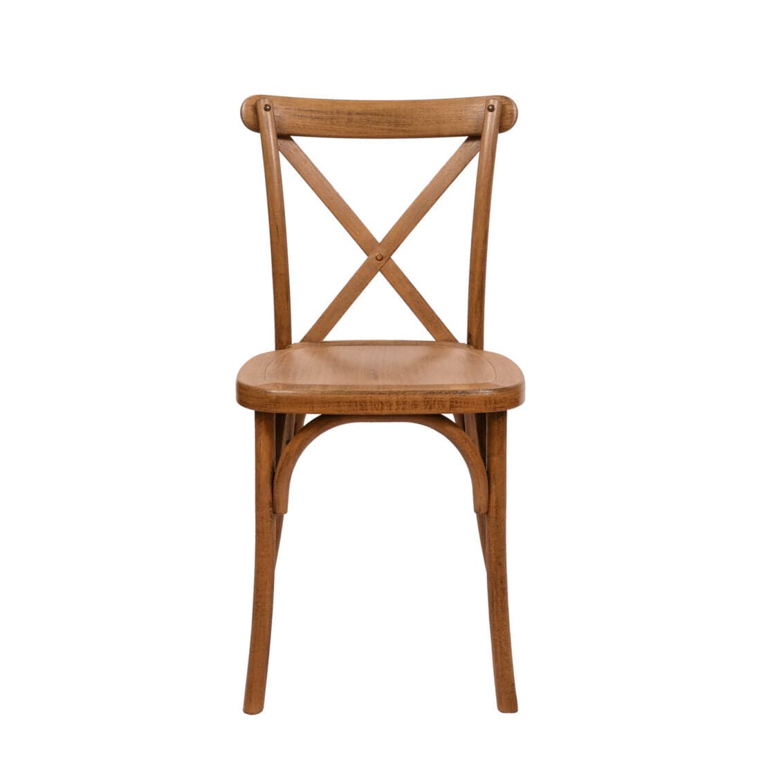 Chivari 24 Pack Walnut Resin Steel Skeleton™ Cross Back Chair CXRW-STEEL-CX-T-24