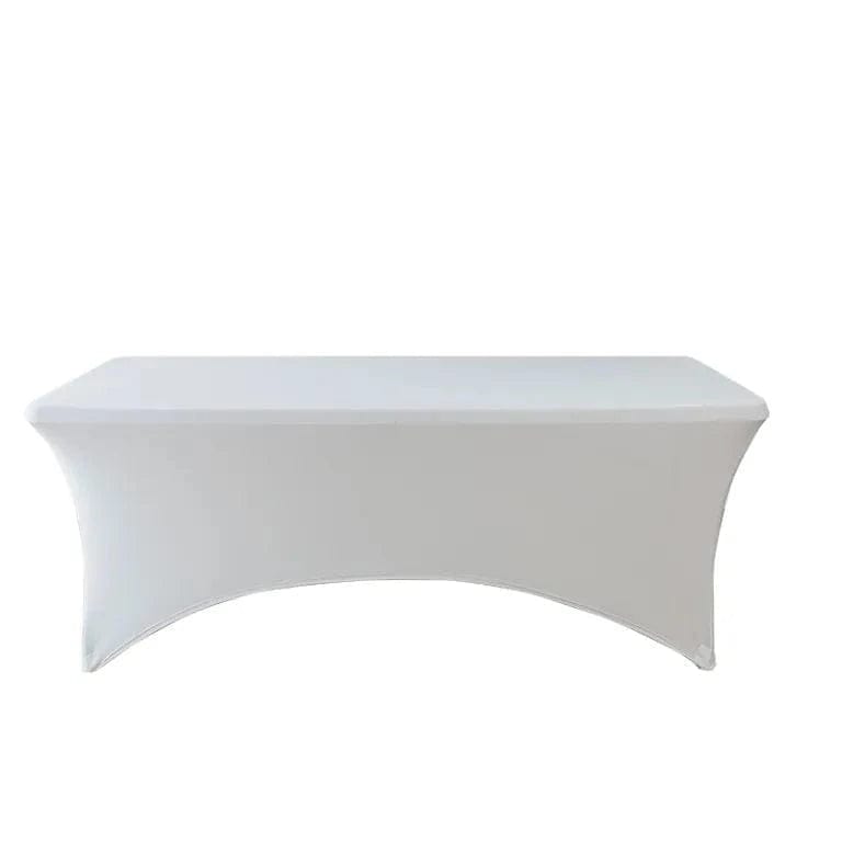 Chivari 5-Pack White Spandex 250GSM 8-ft Folding Table Cover SX-SPANXTB-8FT-WHT-5