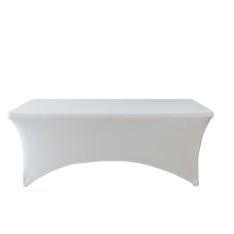 Chivari 5-Pack White Spandex 250gsm 6 Foot Folding Table Cover SX-SPANXTB-6FT-WHT-5