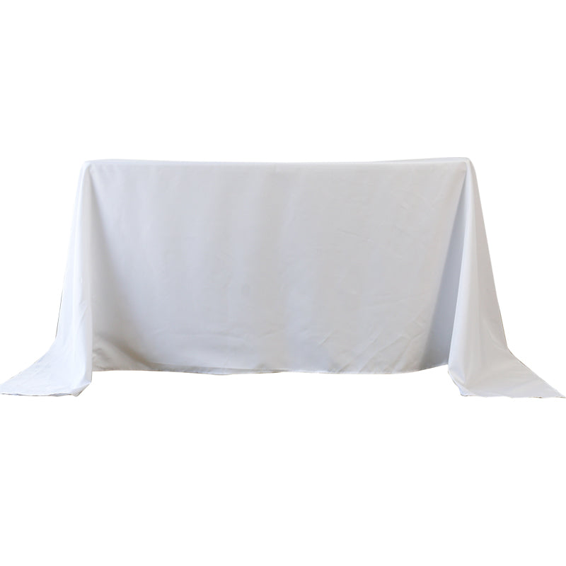 5-Pack White Polyester Rectangle Tablecloth 190gsm 90" x 156"