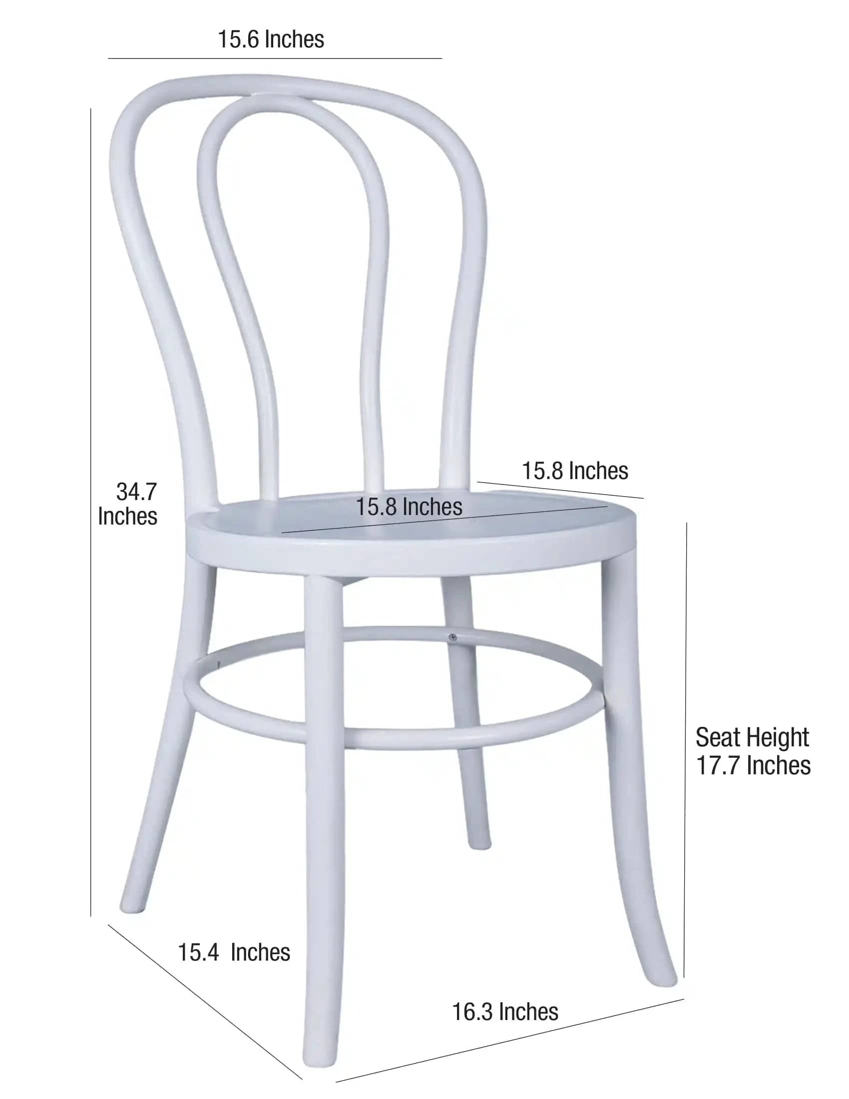 Chivari Cool White Resin Bentwood Festive Chair CBFRW-ZG-T