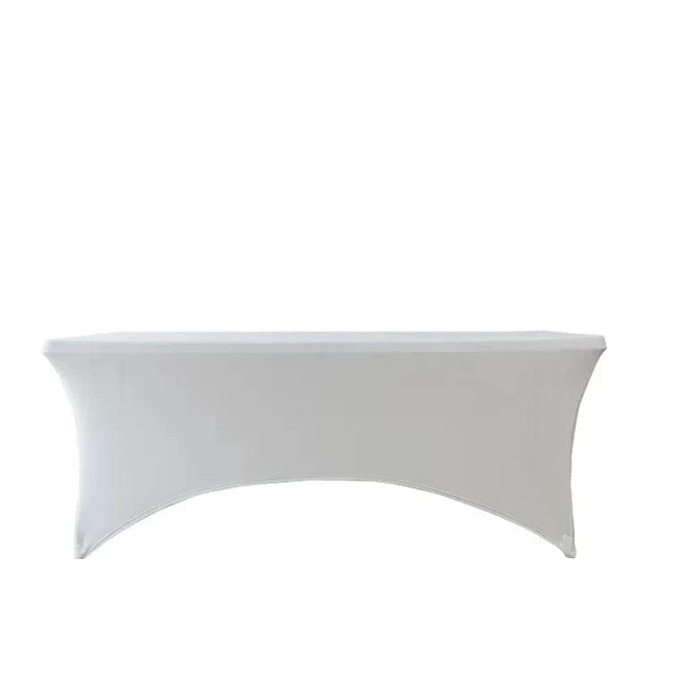 Chivari 5-Pack White Spandex 250GSM 8-ft Folding Table Cover SX-SPANXTB-8FT-WHT-5