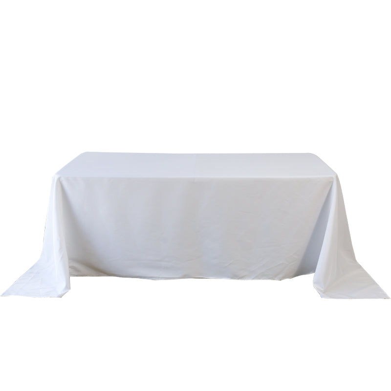 5-Pack White Polyester Rectangle Tablecloth 190gsm 90" x 156"