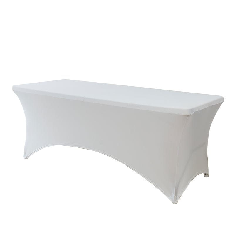 Chivari 5-Pack White Spandex 250gsm 6 Foot Folding Table Cover SX-SPANXTB-6FT-WHT-5