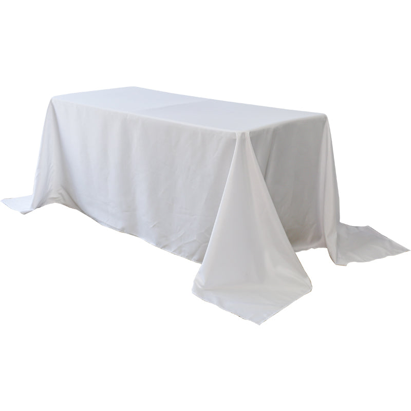 5-Pack White Polyester Rectangle Tablecloth 190gsm 90