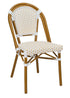 Toulouse White and Beige French Bistro Set Includes  48" x 36" Table and 4 Chairs FBK-SQ-WB-WB4-AX