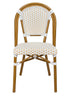 Toulouse White and Beige French Bistro Set Includes  48" x 36" Table and 4 Chairs FBK-SQ-WB-WB4-AX