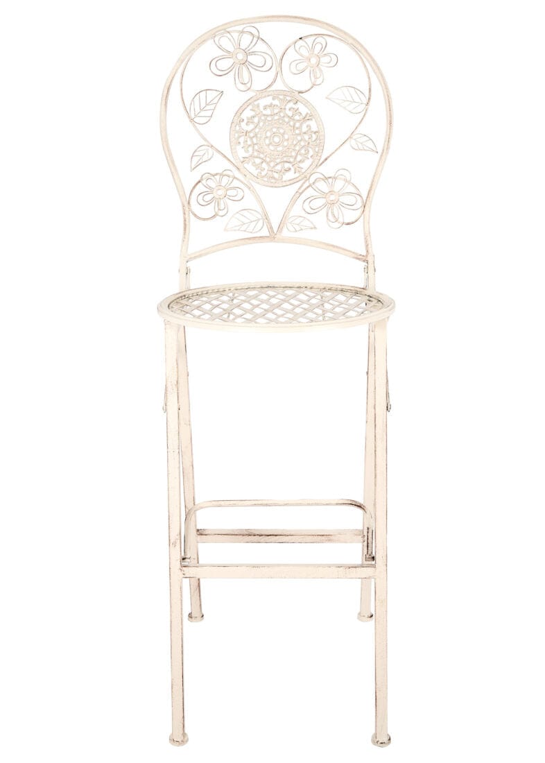 Chivari White Barcelona Bistro Barstool with Round Seat and Back by Chivari (Per Chair Price Shown – Sold only in Quantities of 2) BBBMRW-AX-T