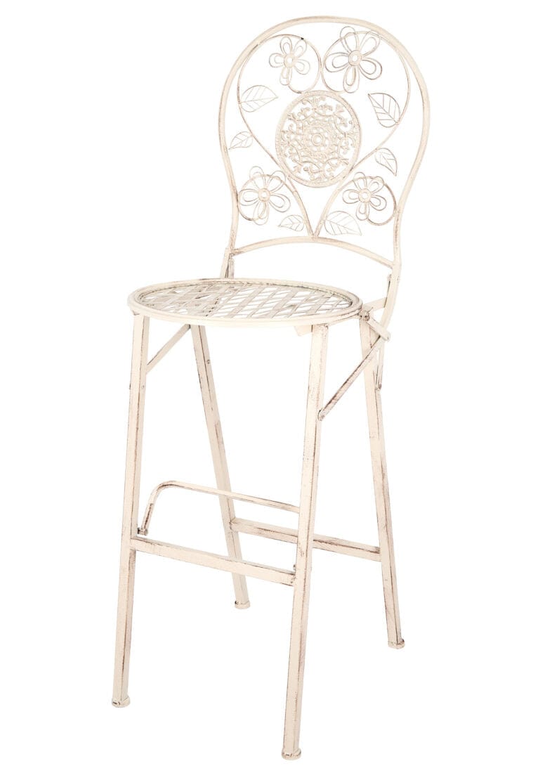 Chivari White Barcelona Bistro Barstool with Round Seat and Back by Chivari (Per Chair Price Shown – Sold only in Quantities of 2) BBBMRW-AX-T