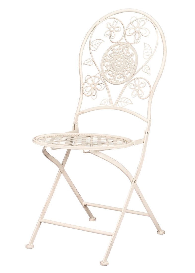 Chivari Barcelona Bistro Set in Antique White includes 28