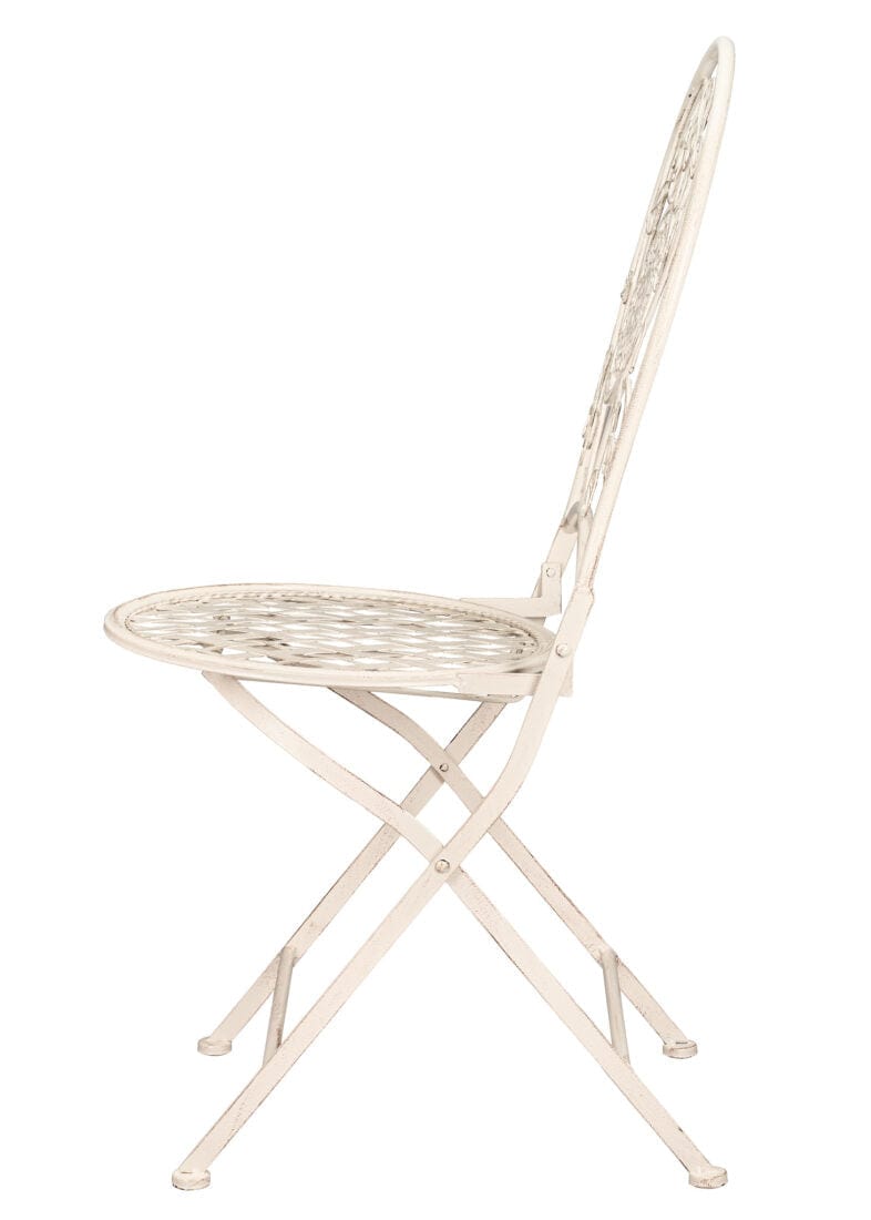 Chivari Barcelona Bistro Set in Antique White includes 28" Table and 4 Round Chairs BBMRW-KT-AX