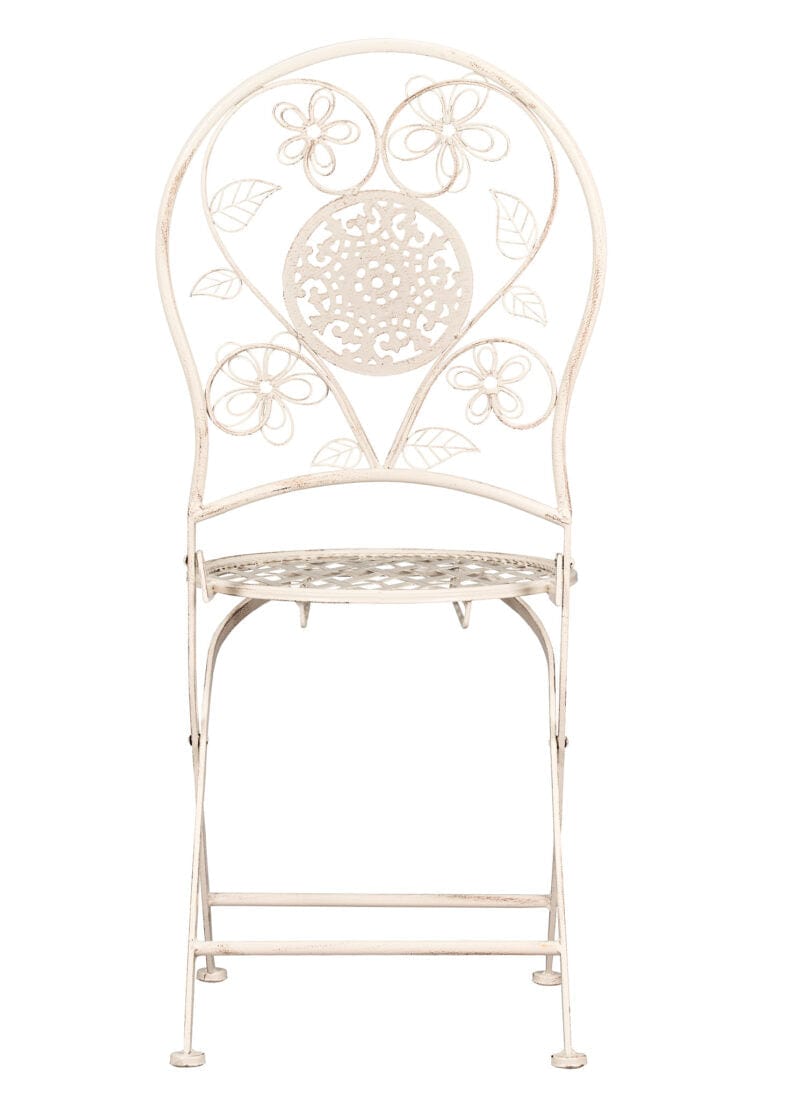 Chivari Barcelona Bistro Set in Antique White includes 28