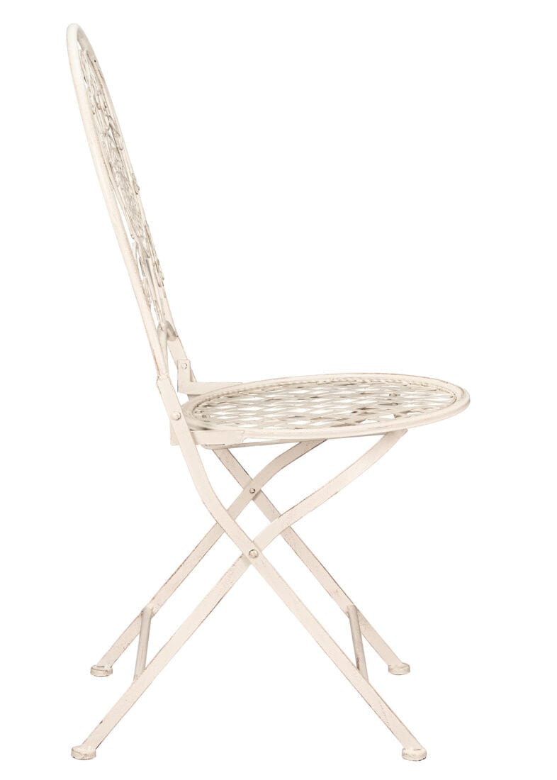 Chivari Barcelona Bistro Set in Antique White includes 28