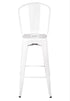 Chivari White Hi Gloss Tolix Style Metal Barstool with Back BTBMW-AX-T