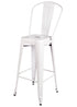 Chivari White Hi Gloss Tolix Style Metal Barstool with Back BTBMW-AX-T