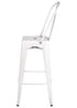 Chivari White Hi Gloss Tolix Style Metal Barstool with Back BTBMW-AX-T
