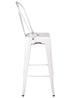Chivari White Hi Gloss Tolix Style Metal Barstool with Back BTBMW-AX-T