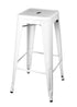 Chivari White Hi Gloss Tolix Style Metal Stool BTMW-AX-T