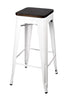 Chivari White Hi Gloss Tolix Style Metal Stool BTMW-AX-T