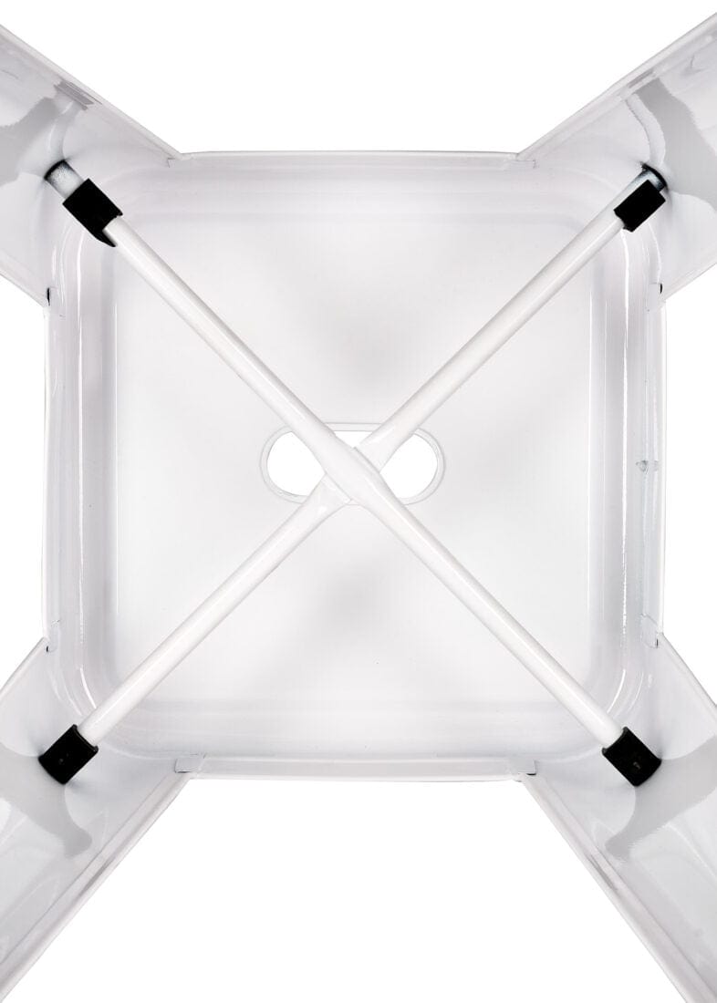 Chivari White Hi Gloss Tolix Style Metal Stool BTMW-AX-T