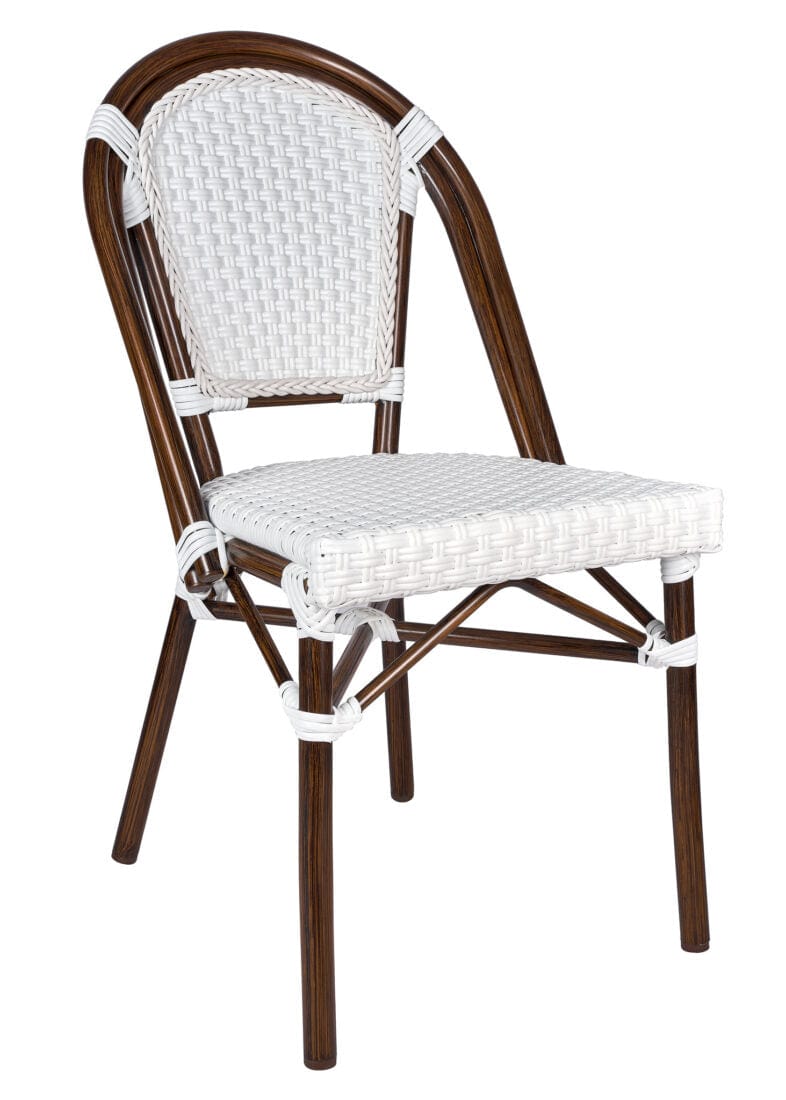 Toulouse White French Bistro Set Includes 40" Table and 4 Chairs FBK-WWD-WD4-AX