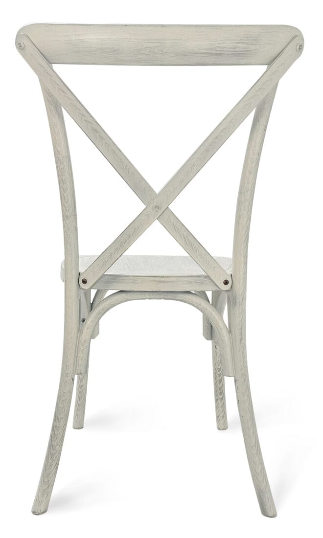 Chivari White Distressed ToughResin™ Cross Back Chair CXRWD-ZG-T