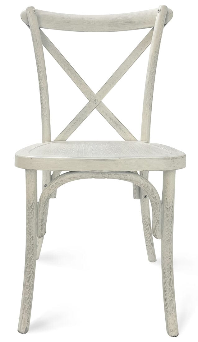 Chivari White Distressed ToughResin™ Cross Back Chair CXRWD-ZG-T