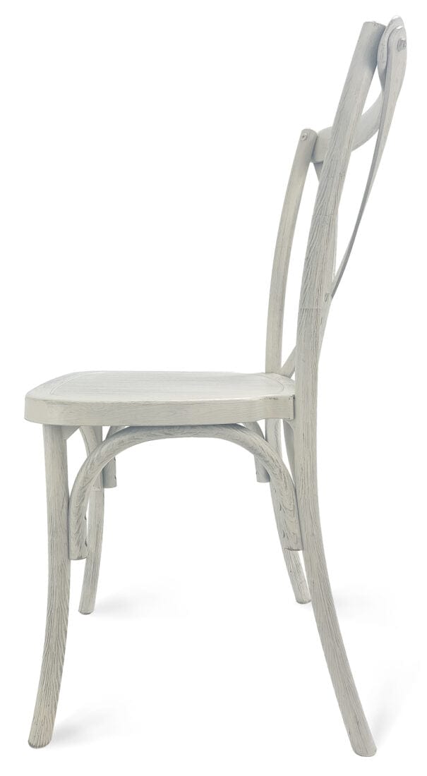 Chivari White Distressed ToughResin™ Cross Back Chair CXRWD-ZG-T