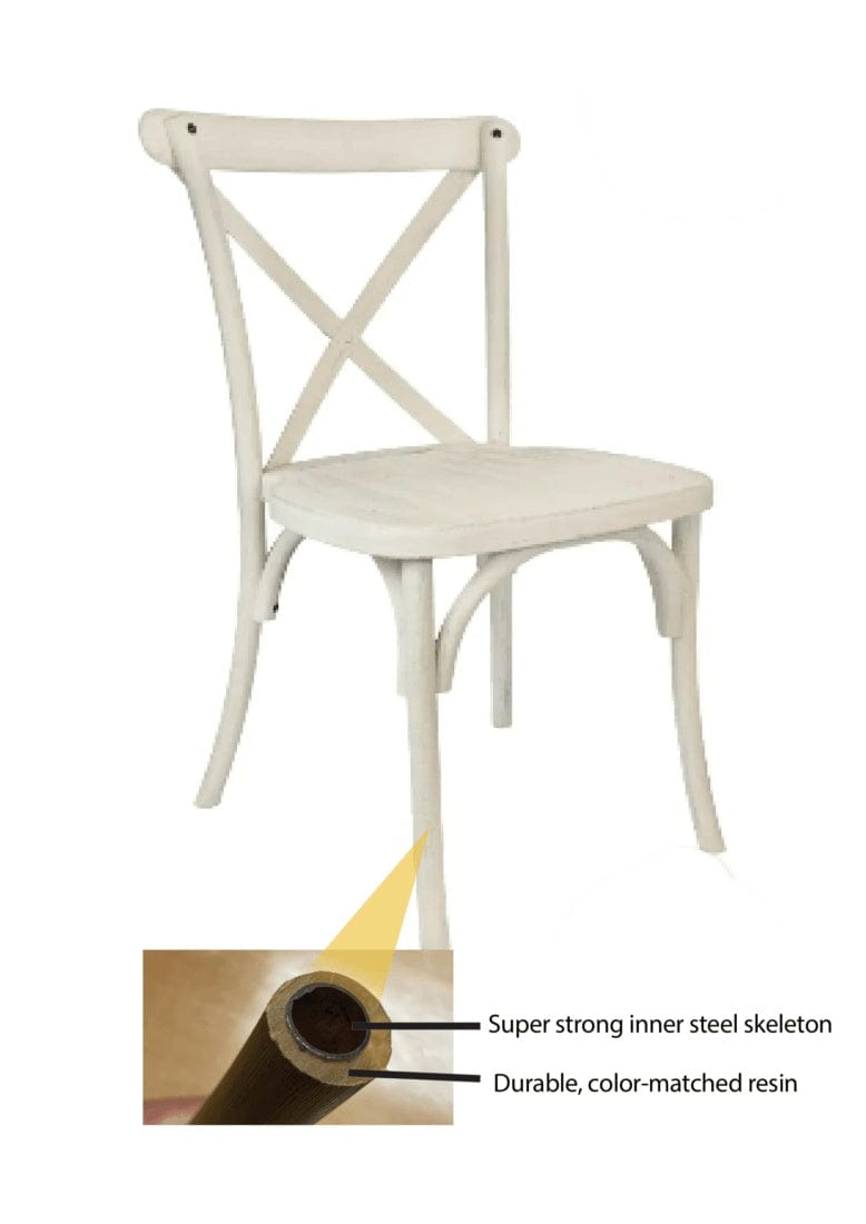 Chivari White Distressed Straight Leg Farm Table Dining Set with 10 Chairs TFARM-WHITEDIS-S-LEG-KIT-CXR-AX