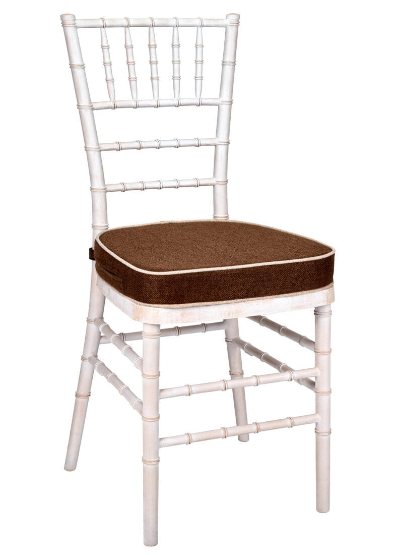 Chivari White Distressed WoodGrain™ Resin Steel Skeleton™ Chiavari Chair CCRWDB-STEEL-AX-T