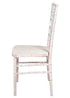 Chivari White Distressed WoodGrain™ Resin Steel Skeleton™ Chiavari Chair CCRWDB-STEEL-AX-T