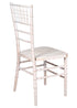 Chivari White Distressed WoodGrain™ Resin Steel Skeleton™ Chiavari Chair CCRWDB-STEEL-AX-T