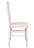 Chivari White Distressed WoodGrain™ Resin Steel Skeleton™ Chiavari Chair CCRWDB-STEEL-AX-T