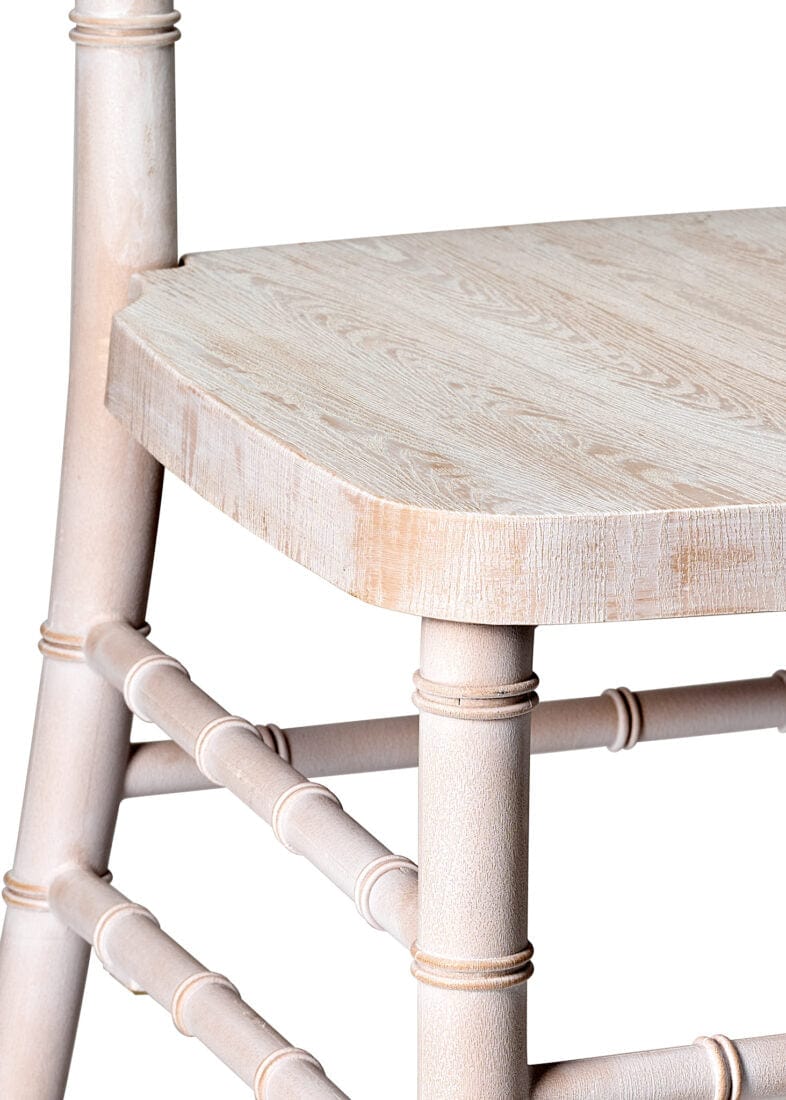 Chivari White Distressed WoodGrain™ Resin Steel Skeleton™ Chiavari Chair CCRWDB-STEEL-AX-T