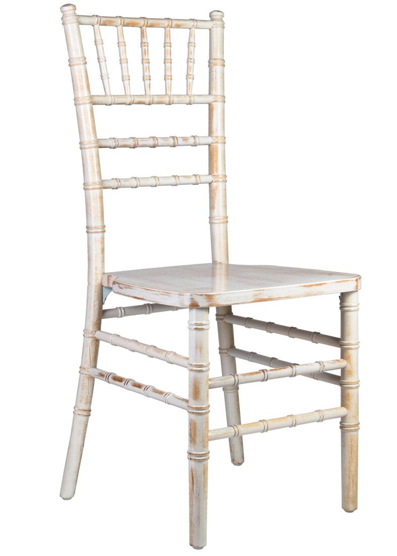 Chivari White Distressed ToughWood™ Chiavari Chair CCWWD-ZG-T