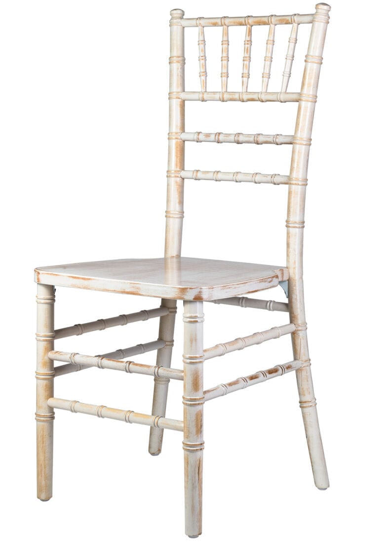 Chivari White Distressed ToughWood™ Chiavari Chair CCWWD-ZG-T