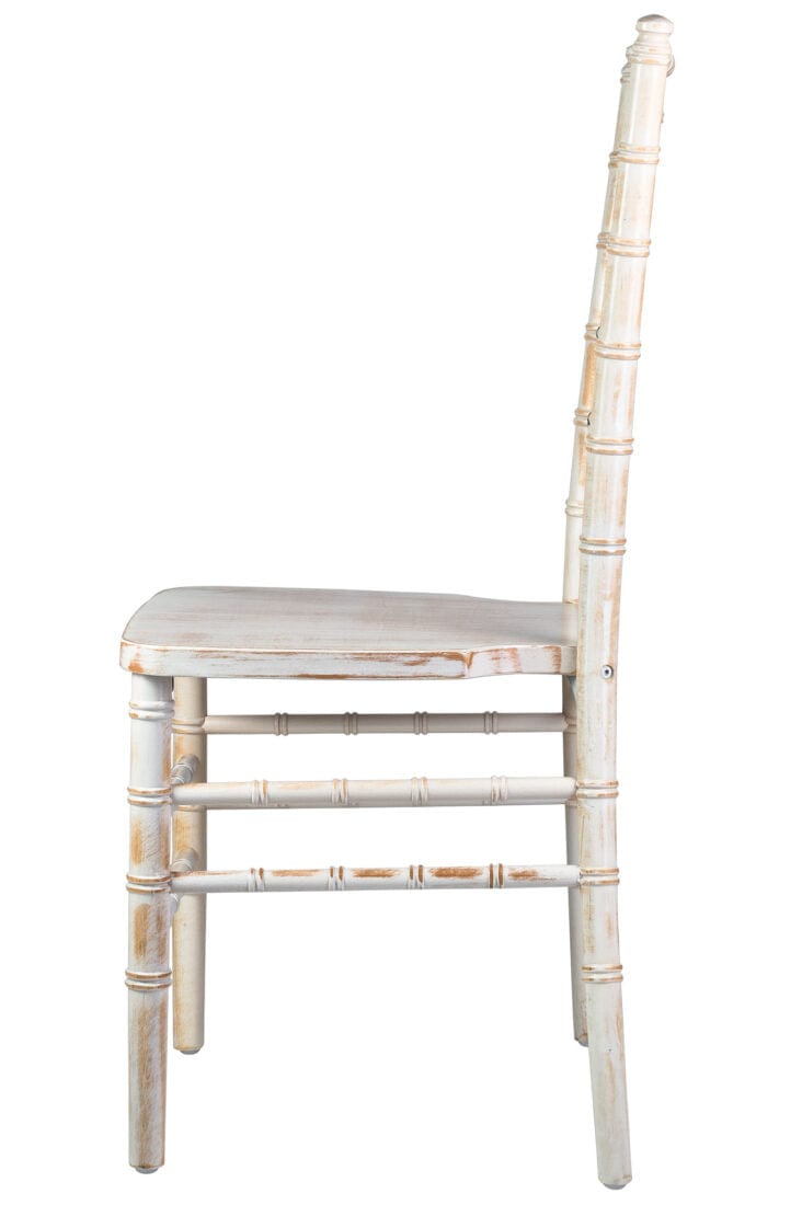 Chivari White Distressed ToughWood™ Chiavari Chair CCWWD-ZG-T